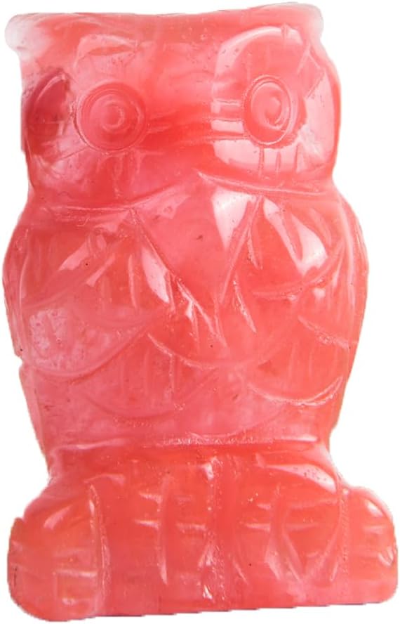 Natural Green Aventurine Owl Bird Statue, Hand Carved Reiki Healing Crystal Animal Figurines Pocket Palm Stone Home Decoration