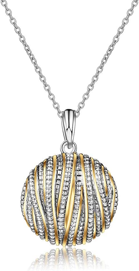 Coin Pendant Necklace for Women 18K Gold and Silver Intertwined Crossover Pendant Two Tone Necklaces Christmas Jewelry Gift
