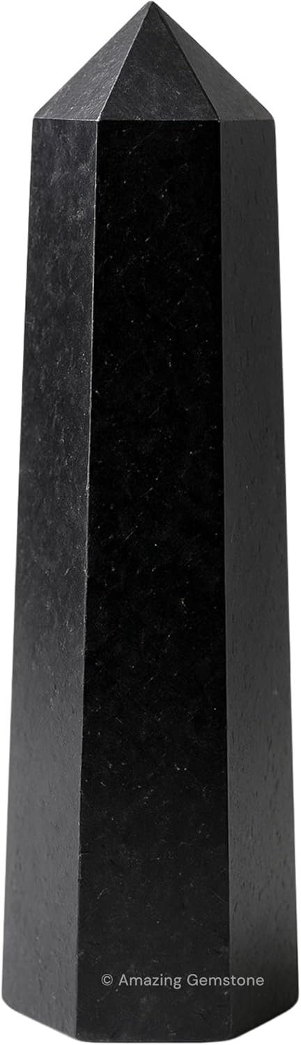 Black Tourmaline Crystal Towers ~ Natural Healing Crystal Point Obelisk for Reiki Healing and Crystal Grid (3- Inch)