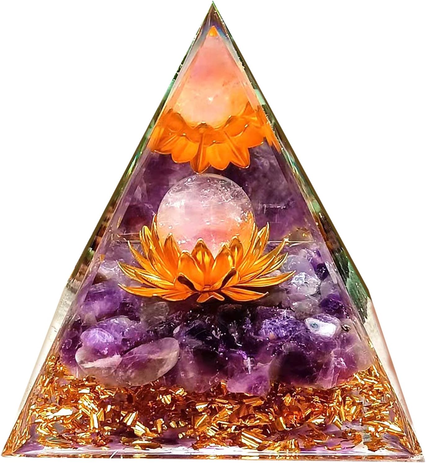 Orgone Pyramid Crystals Calming Stones and Healing Crystals Energy Generator for Yoga Reiki Meditaion Blanacing Chakra