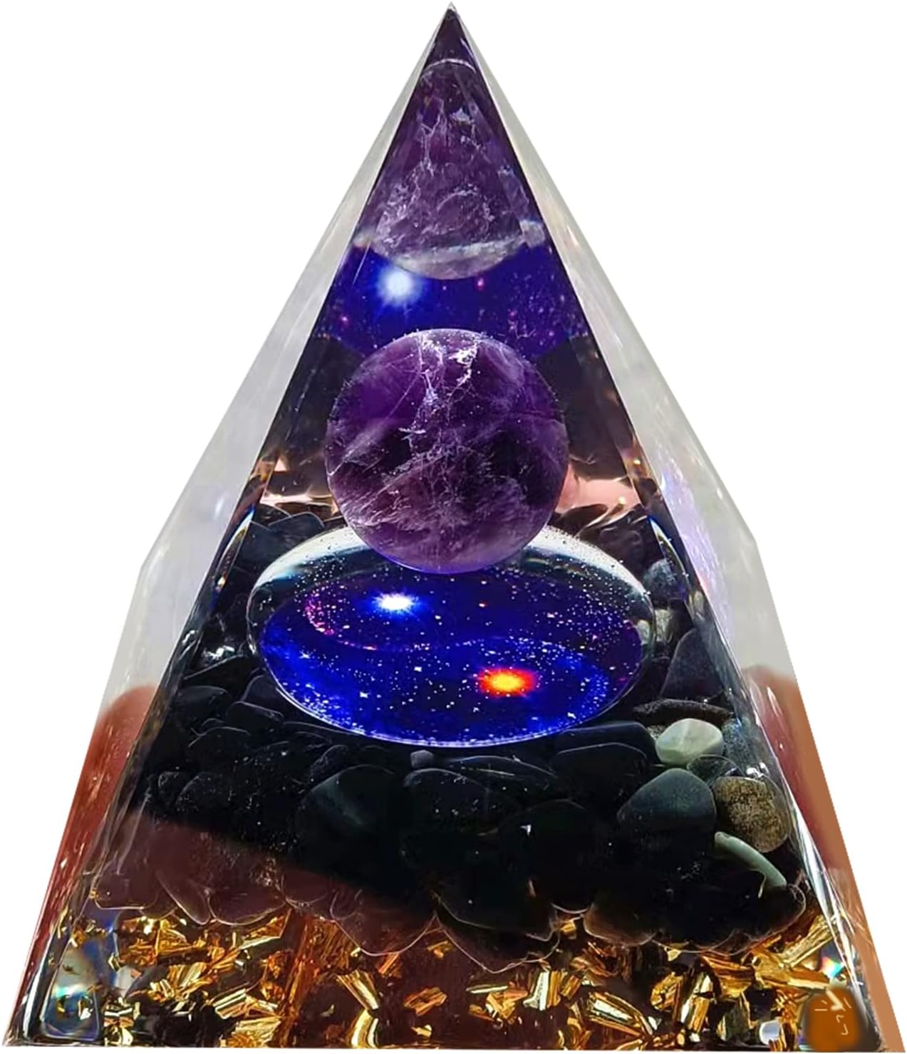 Orgone Pyramid Crystals Calming Stones and Healing Crystals Energy Generator for Yoga Reiki Meditaion Blanacing Chakra