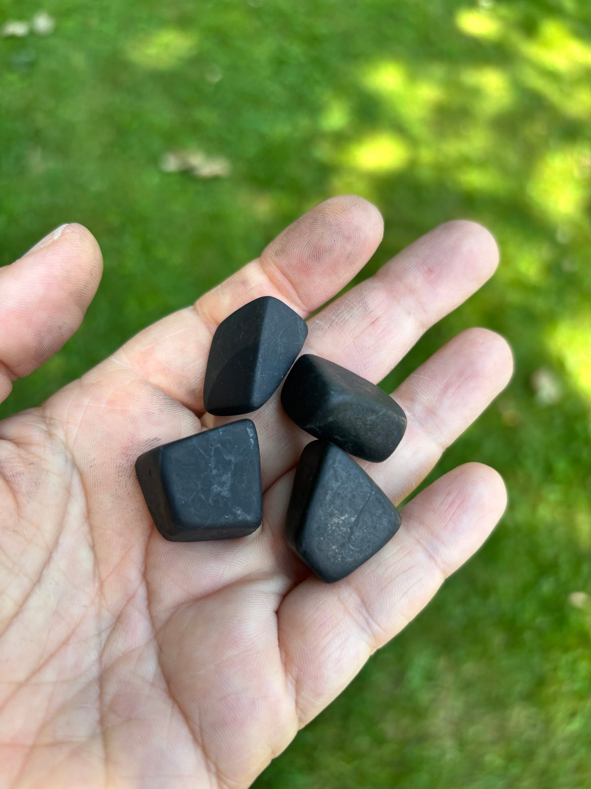 Shungite stones, EMF protection EMF stones, metaphysical crystals, cuboid shapes, irregular cube shape