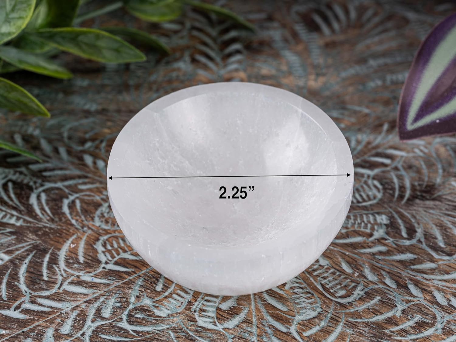 Selenite Bowl for Charging Crystals 2.25" Mini Bowl Ideal for Cleansing & Healing Stones - Protection Crystals - Mined & Crafted in Morocco Spiritual Gift & Decor