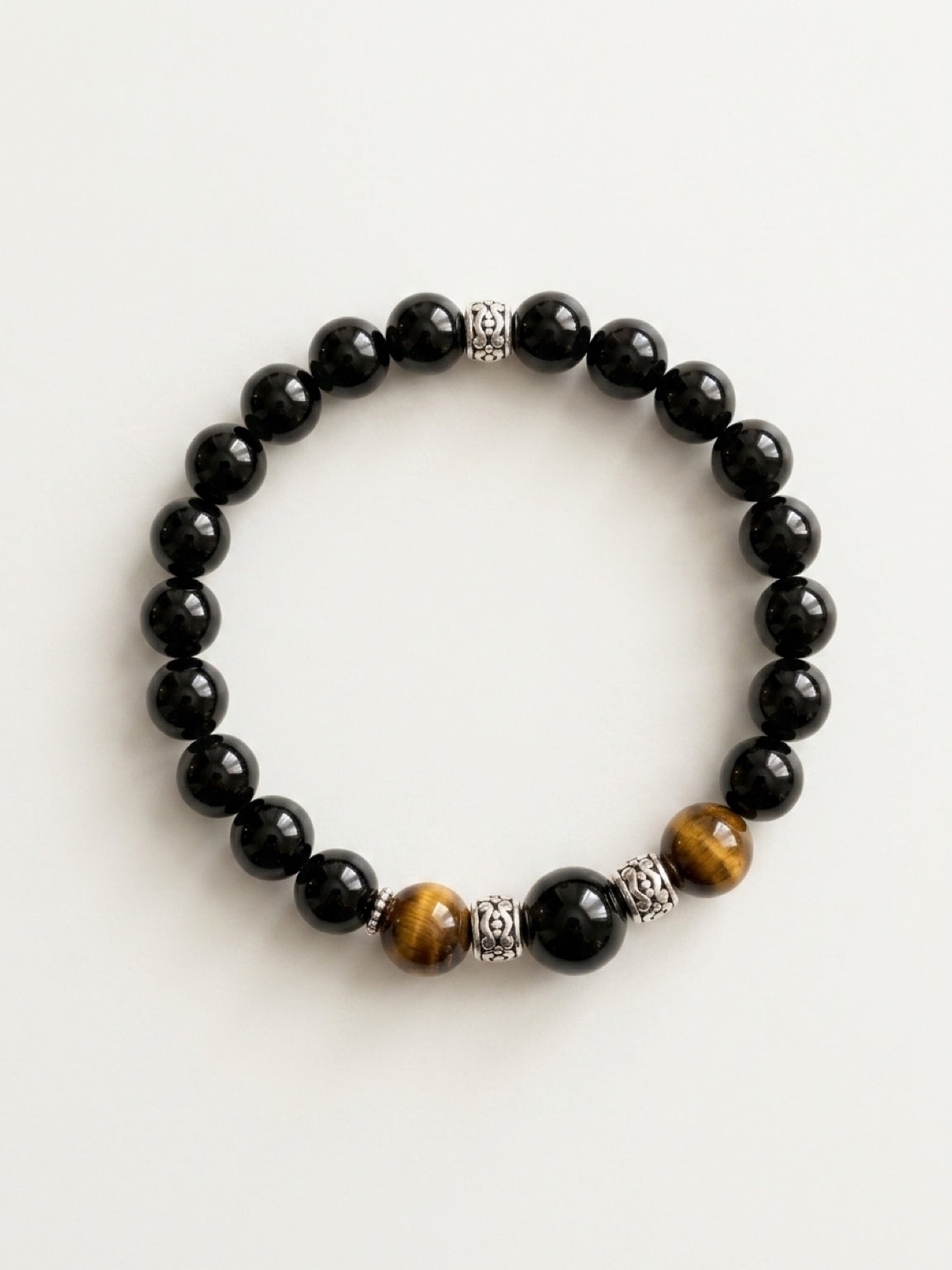 Men’s Black Onyx & Tiger’s Eye Bracelet | Protection Mala Stone Jewelry