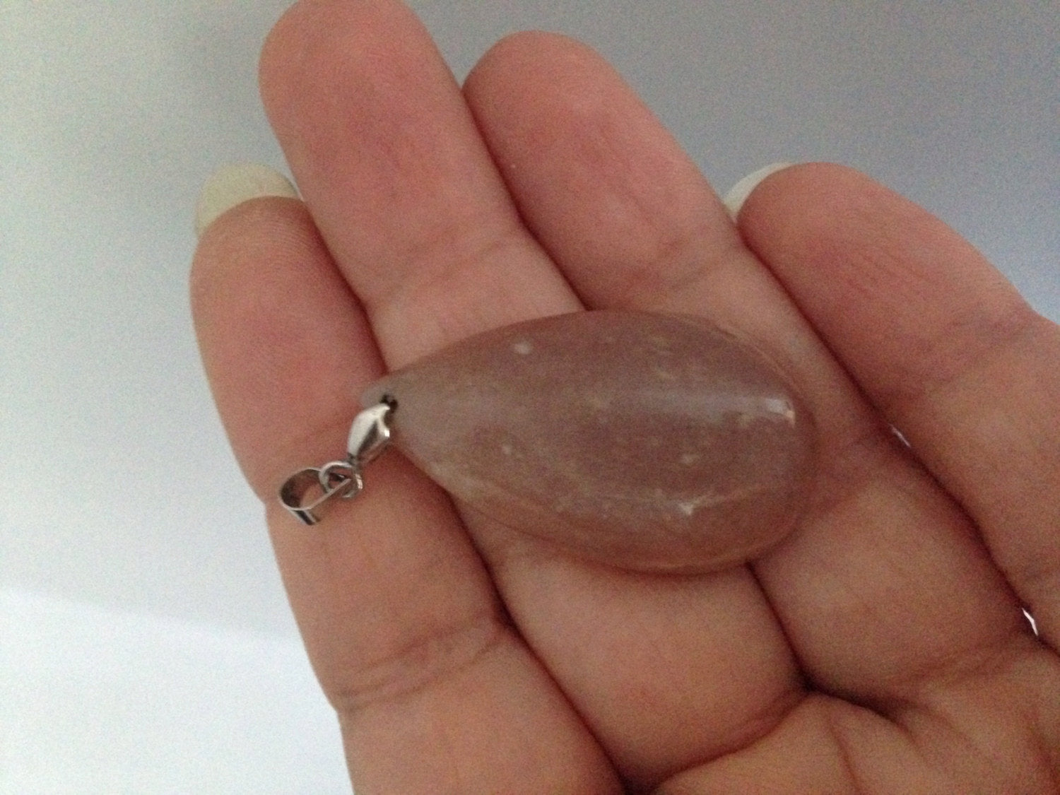 MOONSTONE PENDANT Chocolate colored moonstone pendant, goddess, stone pendant, chakra stone, mala jewelry