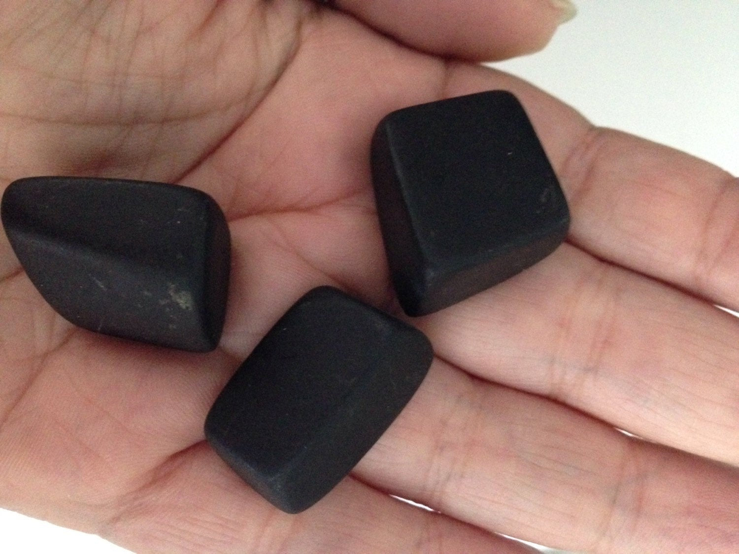 Shungite stones, EMF protection EMF stones, metaphysical crystals, cuboid shapes, irregular cube shape