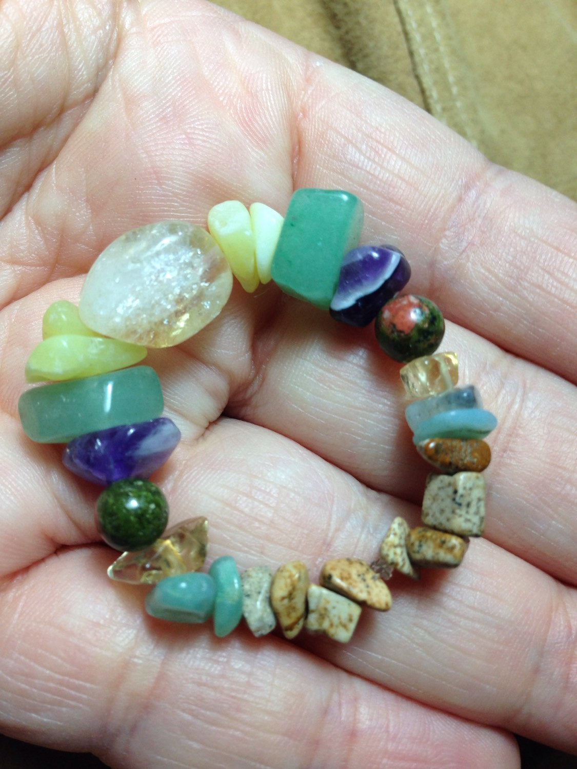 POCKET STONES pocket stones made with citrine, green aventurine, amazonite, amethyst, picture Jasper, bowenite jade, Unakite