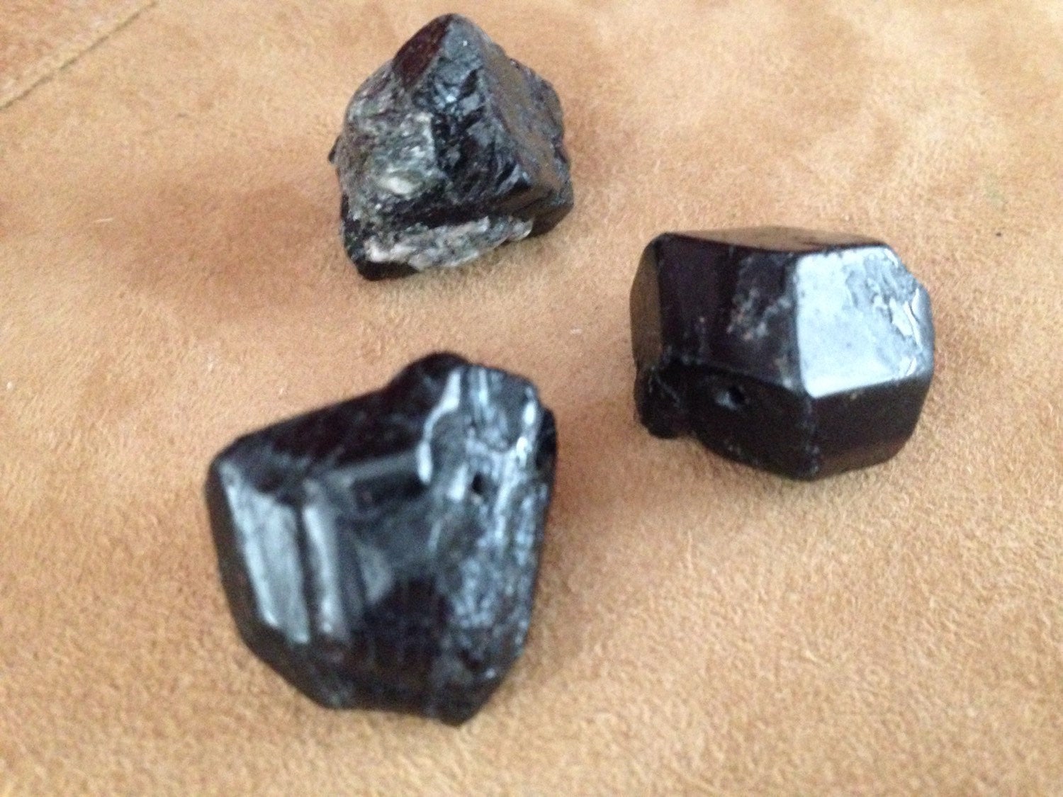 BLACK TOURMALINE tumblestone, pocket stone, crystal therapy, chakra balancing