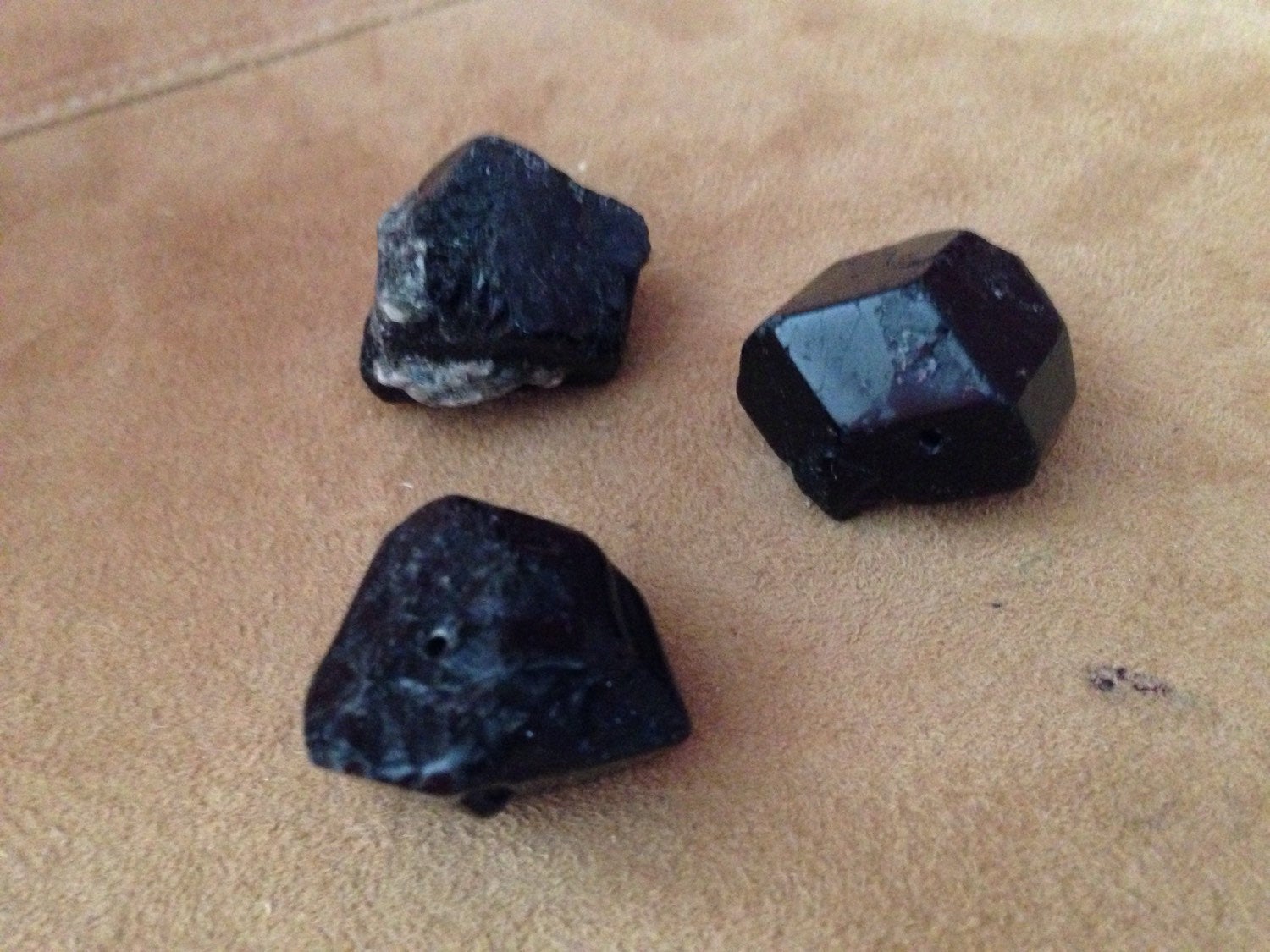 BLACK TOURMALINE tumblestone, pocket stone, crystal therapy, chakra balancing