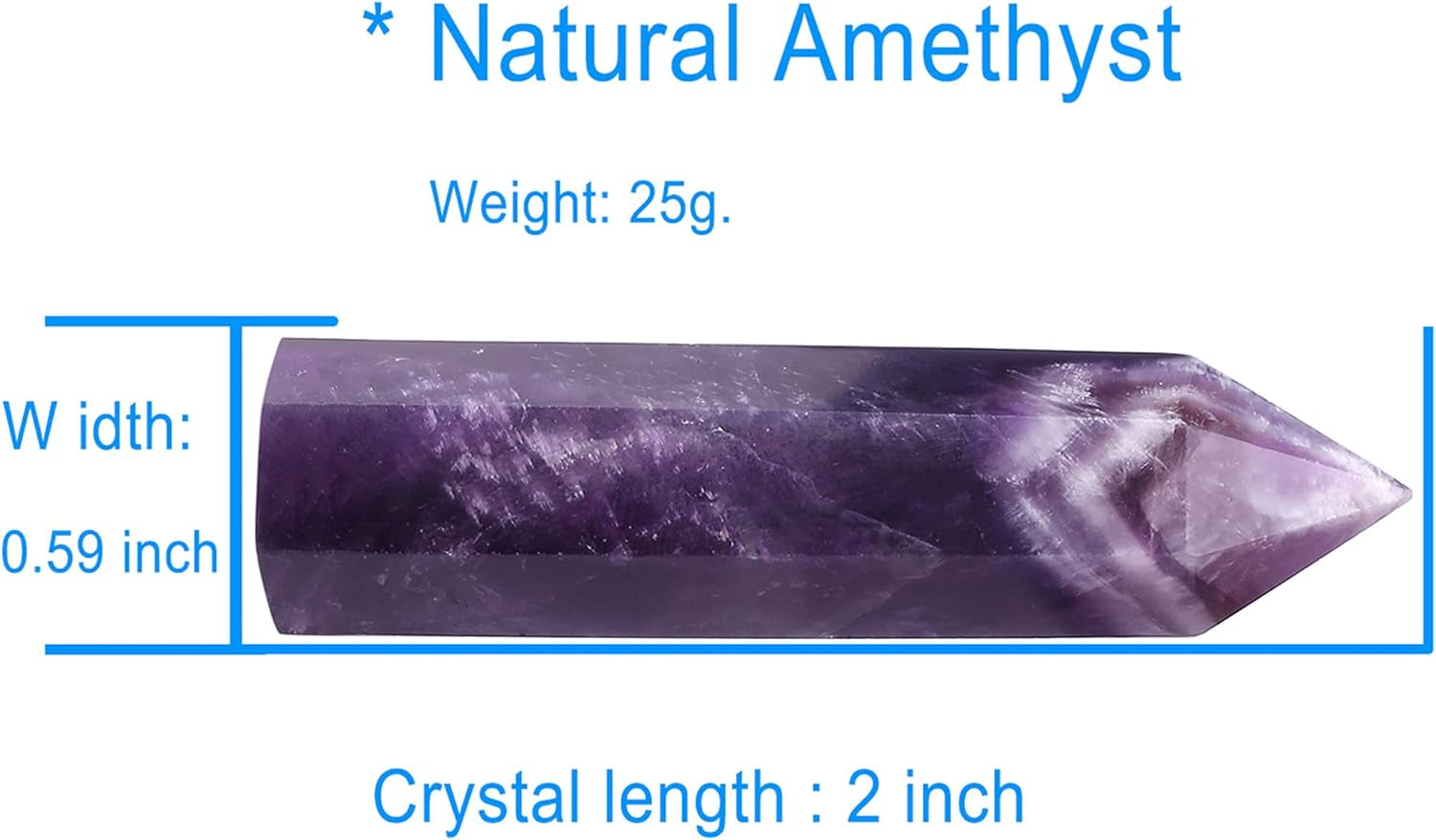 2" Amethyst Healing Crystals Stones Crystal Wand Tower Natural Quartz Points Hexagonal Gemstone Reiki Meditation Chakra Balance Witch Good Luck Crystal