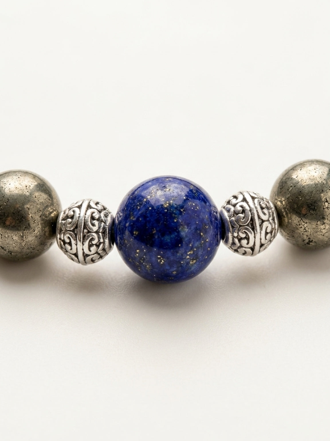 Men’s Lapis Lazuli & Pyrite Bracelet | Meditation Mala Stone Jewelry
