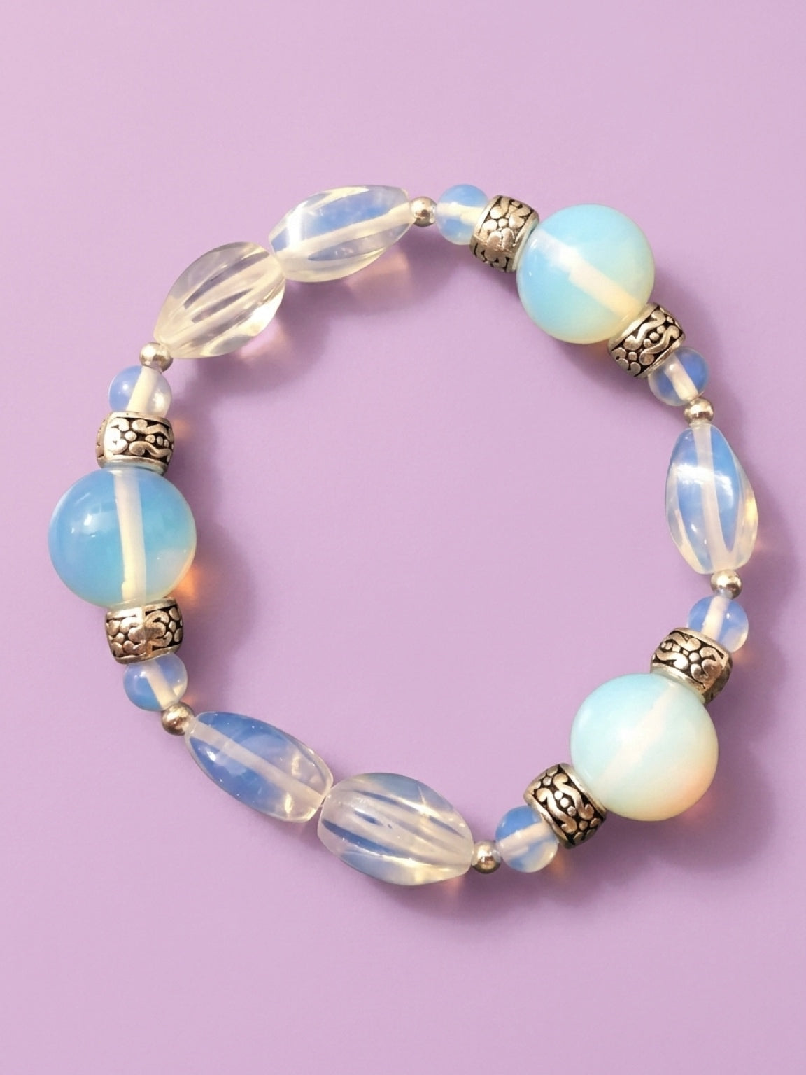 Opalite Beaded Bracelet for Women | Calming Meditation & Yoga Jewelry