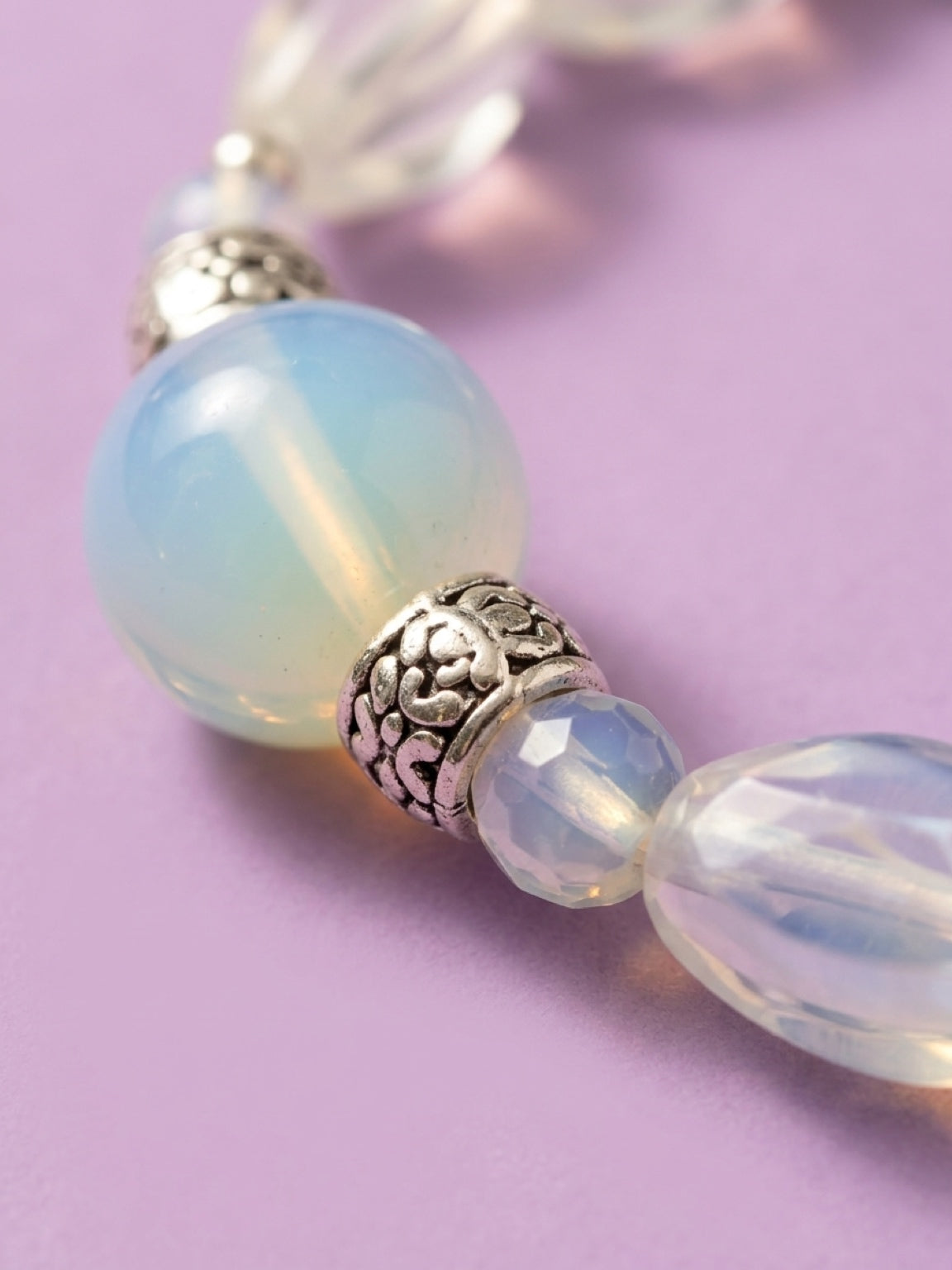 Opalite Beaded Bracelet for Women | Calming Meditation & Yoga Jewelry