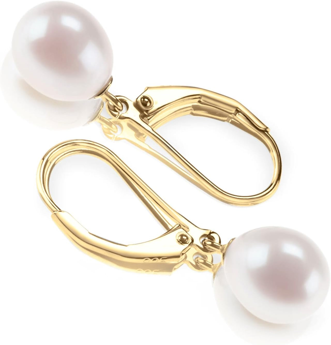 Handpicked AAA+ Quality Freshwater Cultured Pearl Earrings Leverback Dangle Stud Pearl Earrings