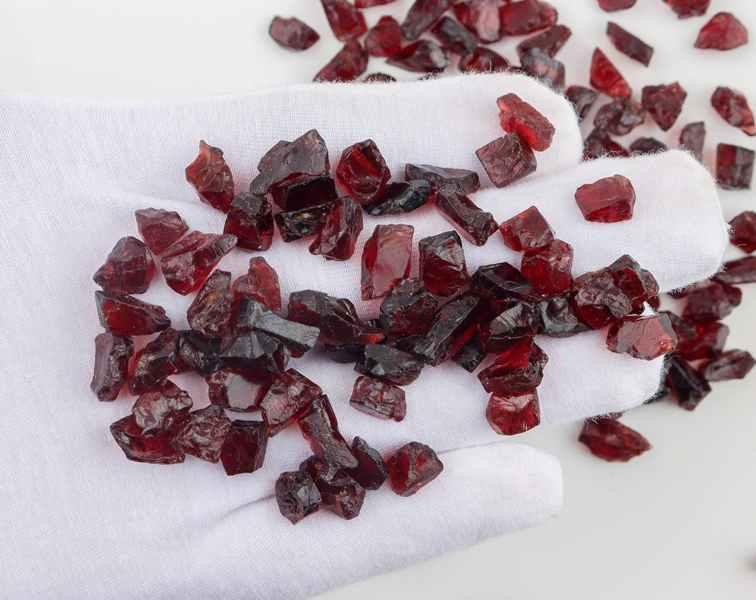 50 Carats Natural Raw Red Garnet Stone Rough Crystals - Jewelry Making Supply - Wire Wrapping - Wholesale Lot - Chakra Healing Crystals - Birthstone - DIY - Loose Stones, 6 to 12Mm, (10 to 14Pcs)