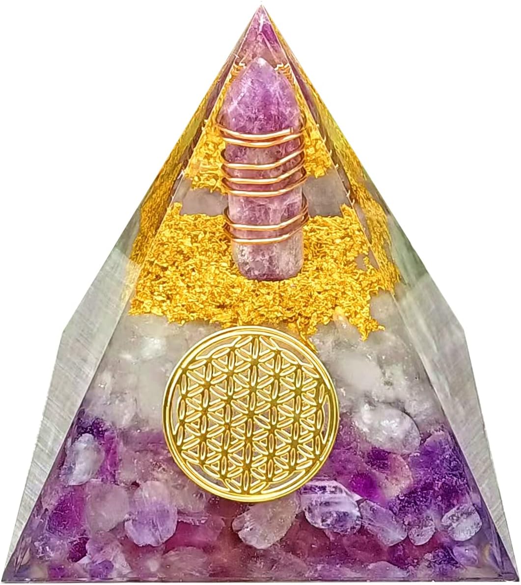 Orgone Pyramid Crystals Calming Stones and Healing Crystals Energy Generator for Yoga Reiki Meditaion Blanacing Chakra