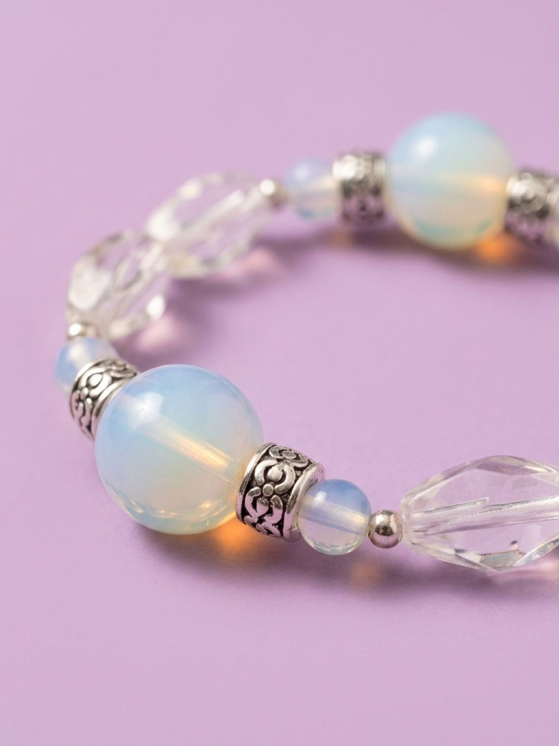 Opalite Beaded Bracelet for Women | Calming Meditation & Yoga Jewelry