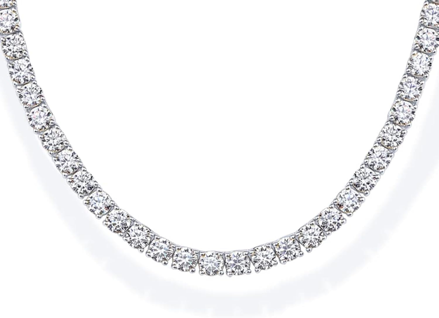 14k gold plated 3mm simulated diamond tennis necklace