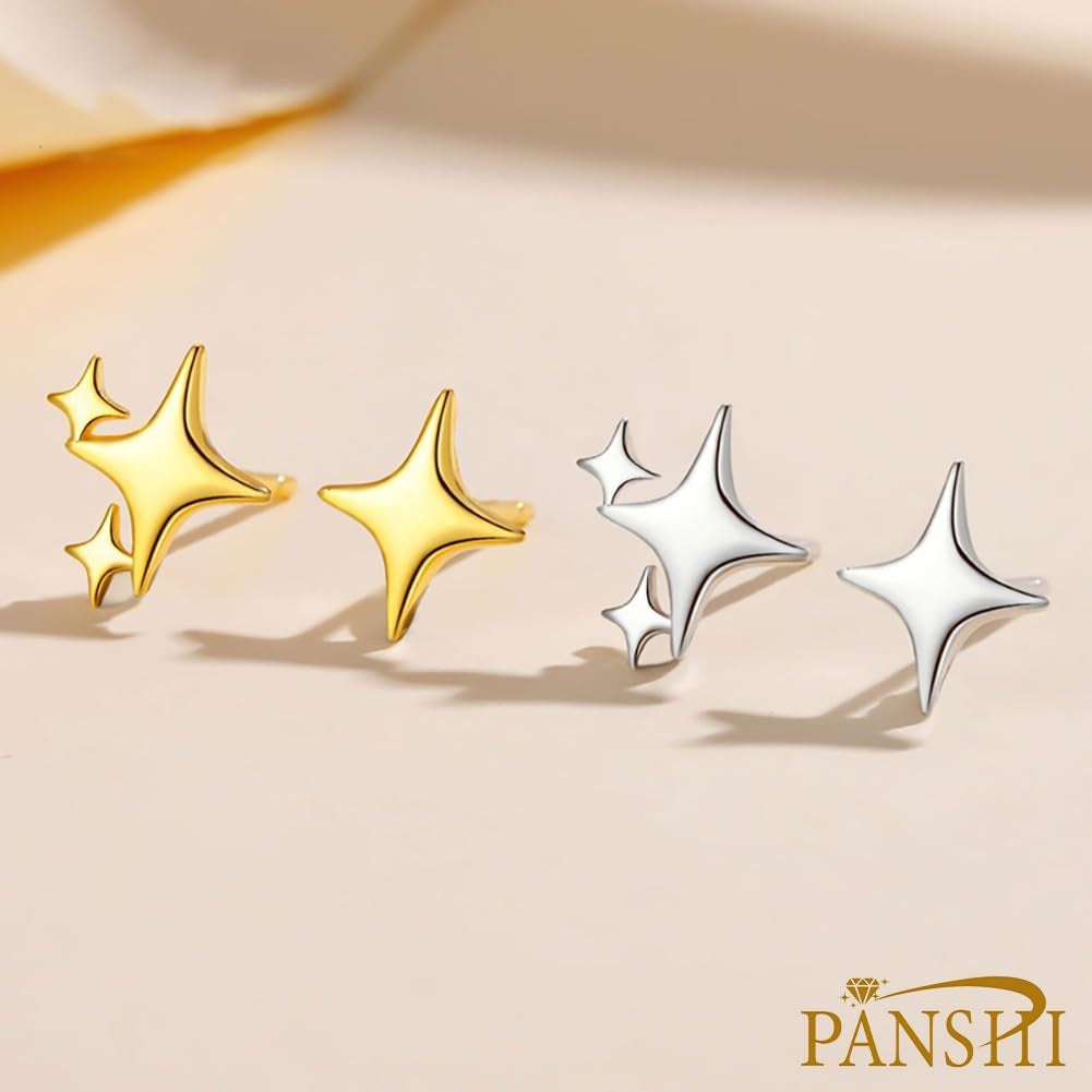 Sterling Silver Post Earrings Star Stud Earrings for Women Teen Trendy Hypoallergenic Small Post Pierced Studs Earrings Jewelry Gifts