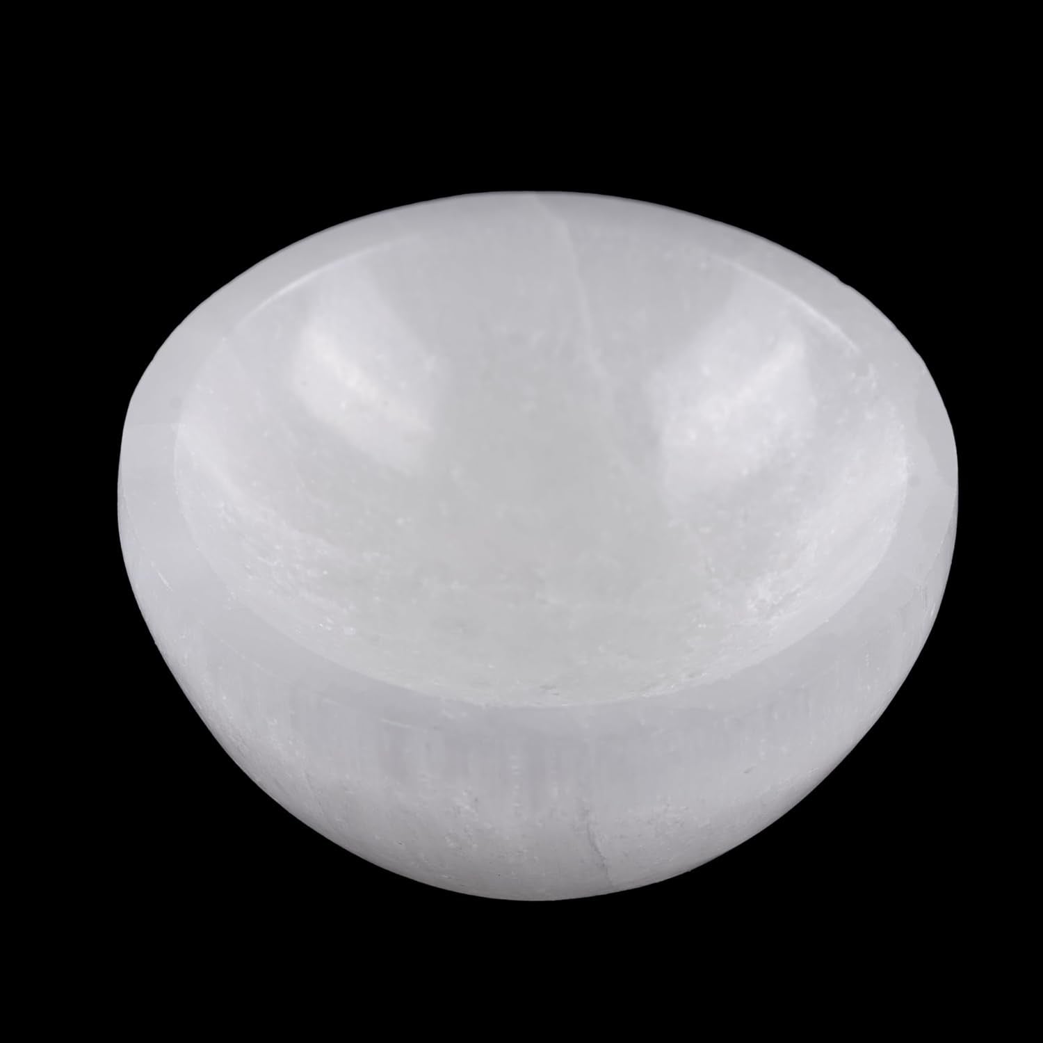 Selenite Bowl for Crystals Charging – 2.25" Mini Crystal Bowl – Ideal for Cleansing Small Crystals and Healing Stones - Protection Crystals - Mined and Crafted in Morocco – Spiritual Gift & Decor