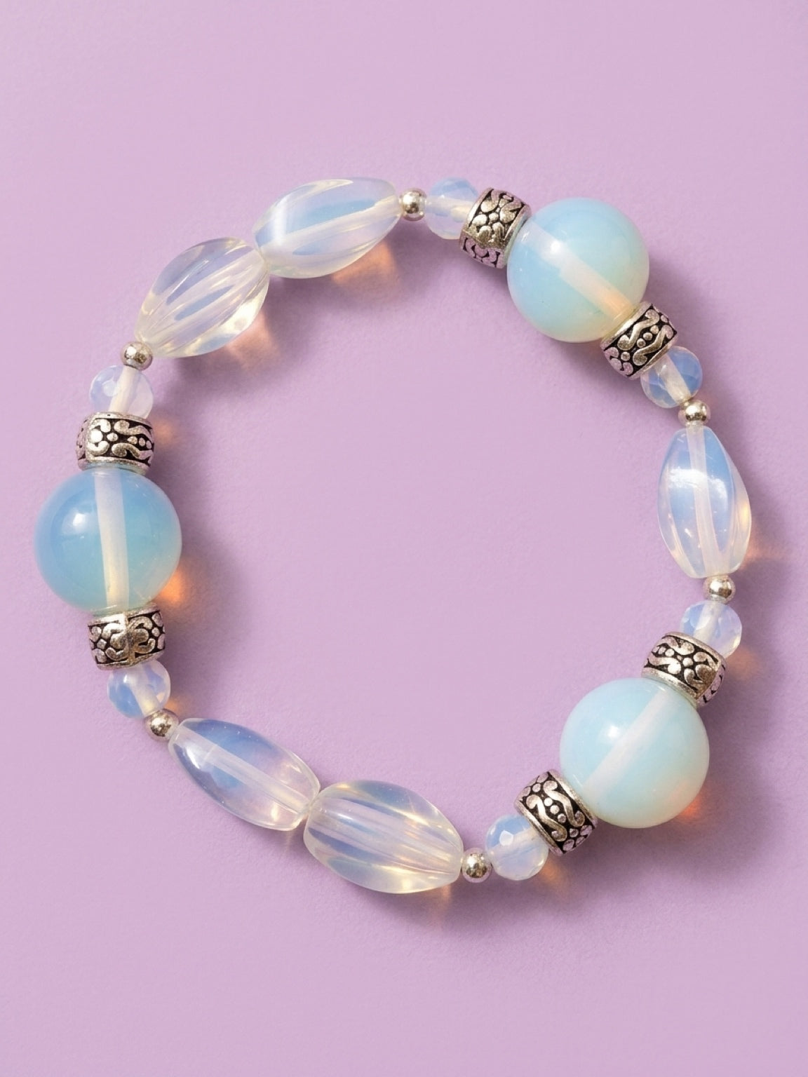 Opalite Beaded Bracelet for Women | Calming Meditation & Yoga Jewelry