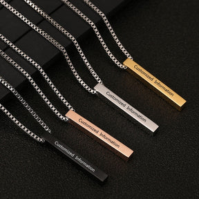 Personalized Square Bar Necklace