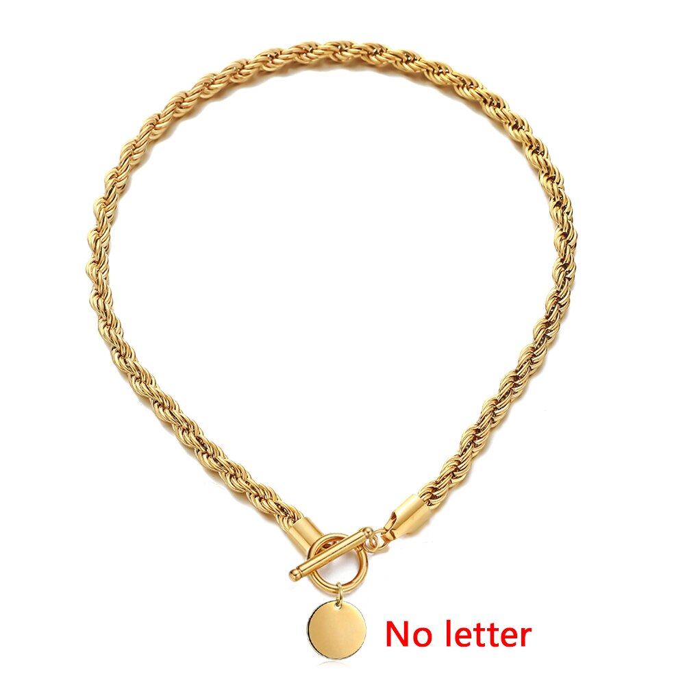 Rope Chain Initial Letter Choker