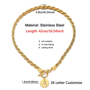 Rope Chain Initial Letter Choker