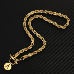 Rope Chain Initial Letter Choker