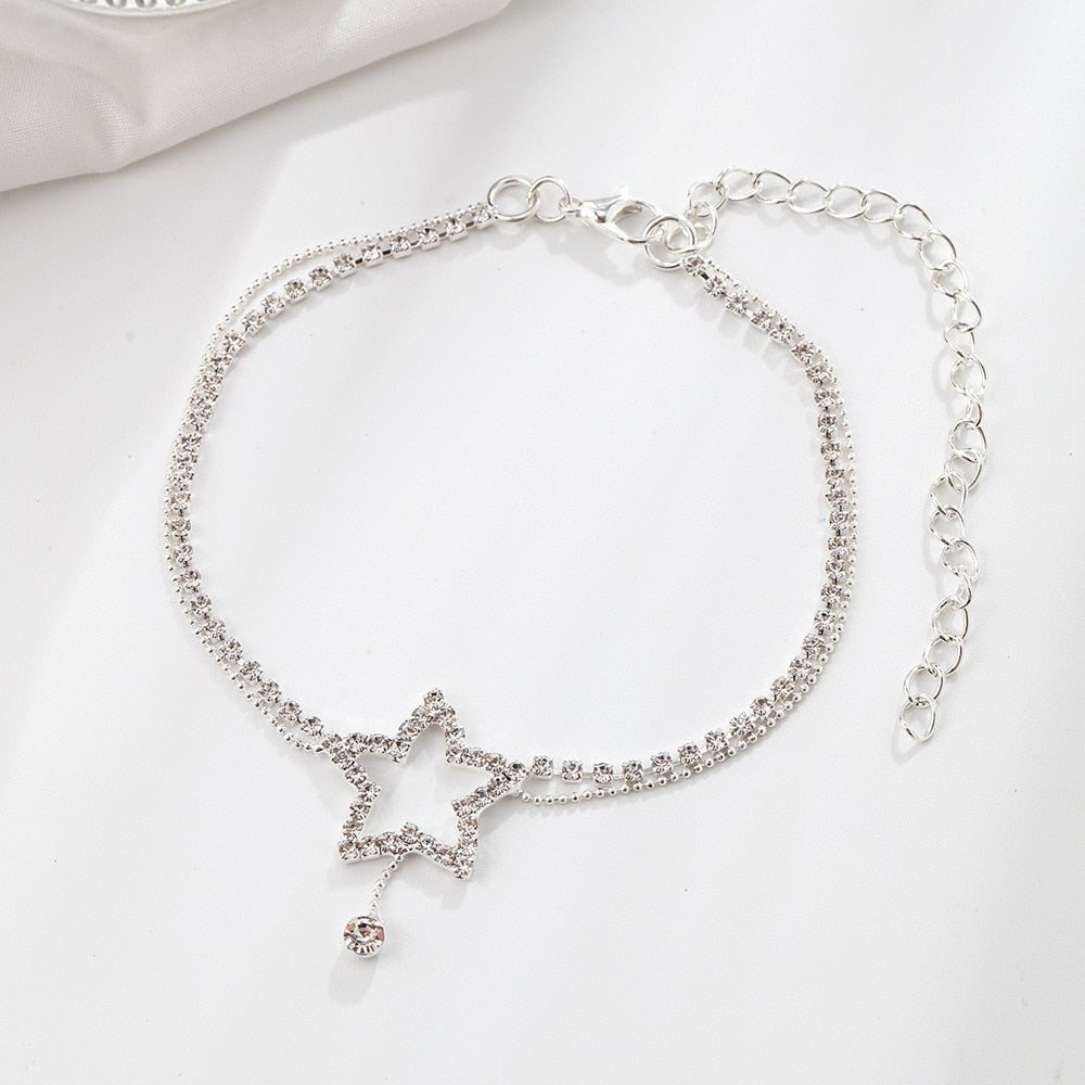 Luxury Star Rhinestone Anklet