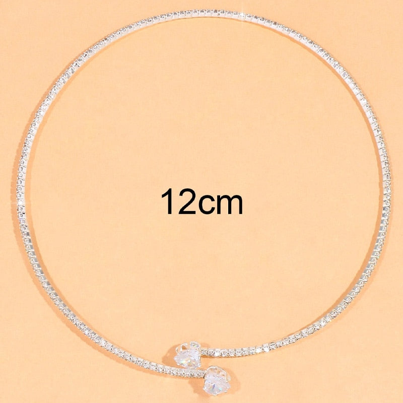 Fashion Rhinestone Heart Collar Choker