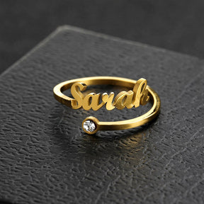 Custom Birthstone Name Rings