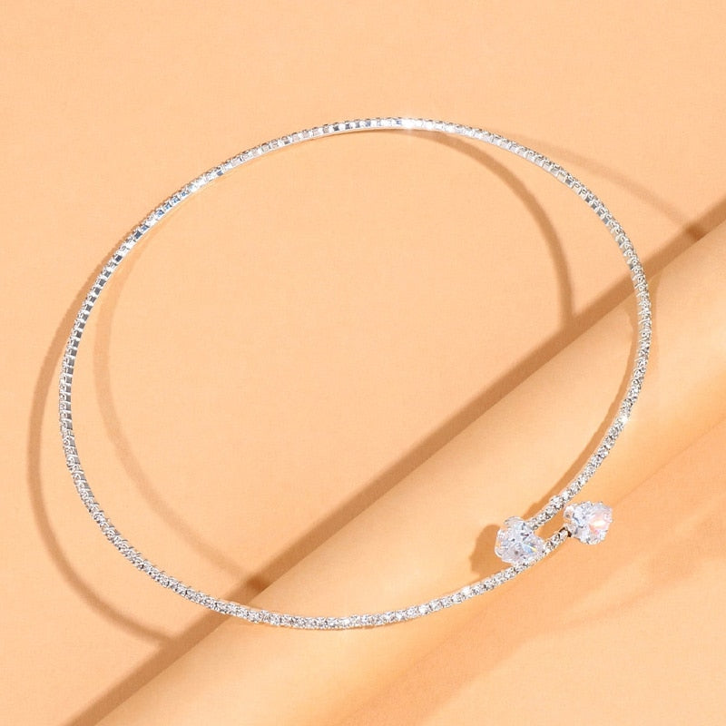 Fashion Rhinestone Heart Collar Choker