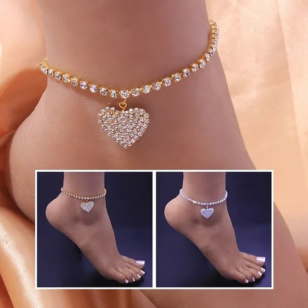 Crystal Heart Anklet