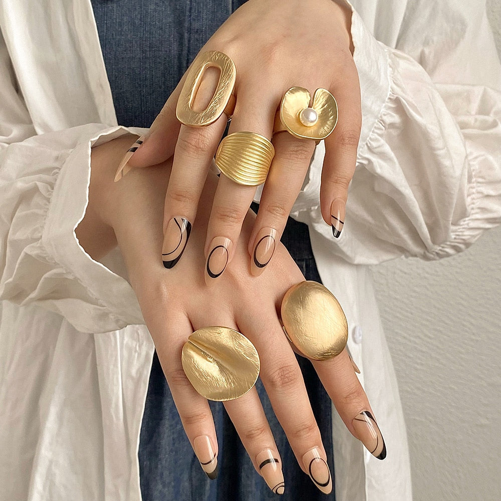 Chunky Gold Silver Color Rings