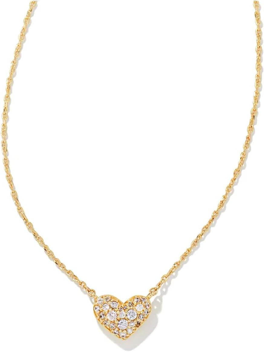 ari pave crystal heart necklace fashion jewelry