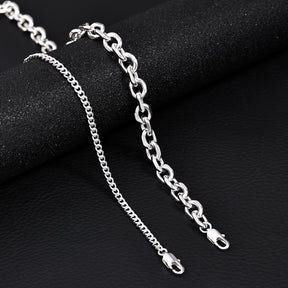 Silver Bracelets for Men, 925 Sterling Silver Chunky O-Linked Chain Thin Cuban Mens Silver Bracelet Set 6.5/7/7.5/8/8.5/9 Inches Silver Charm Bracelet Jewelry Gifts for Men