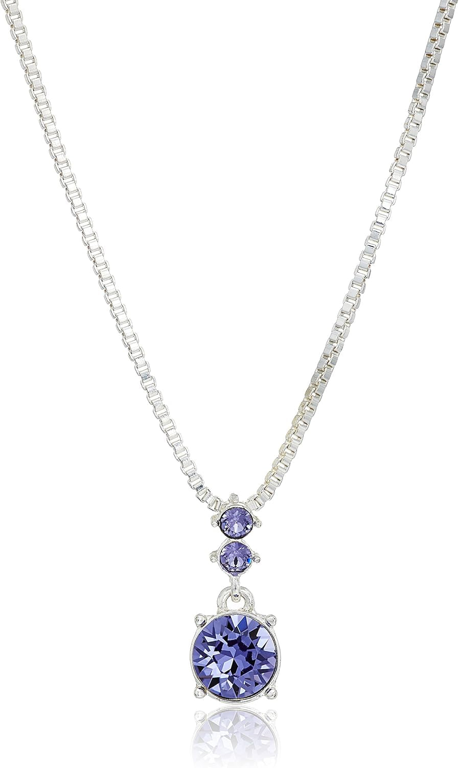 Silver-Tone and Purple Necklace and Earrings Set