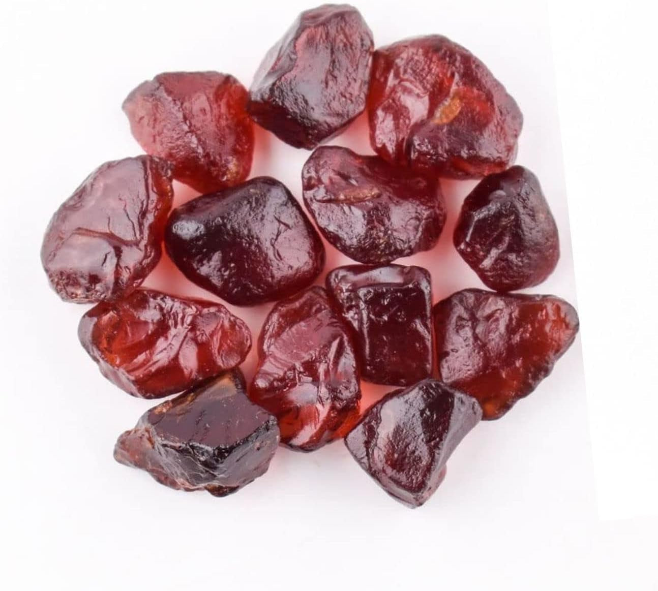 50 Carats Natural Raw Red Garnet Stone Rough Crystals - Jewelry Making Supply - Wire Wrapping - Wholesale Lot - Chakra Healing Crystals - Birthstone - DIY - Loose Stones, 6 to 12Mm, (10 to 14Pcs)