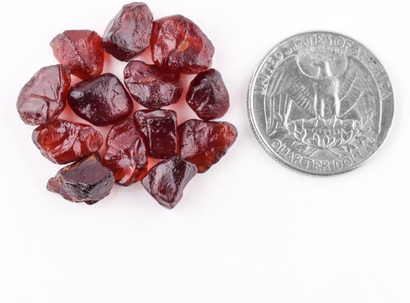 50 Carats Natural Raw Red Garnet Stone Rough Crystals - Jewelry Making Supply - Wire Wrapping - Wholesale Lot - Chakra Healing Crystals - Birthstone - DIY - Loose Stones, 6 to 12Mm, (10 to 14Pcs)