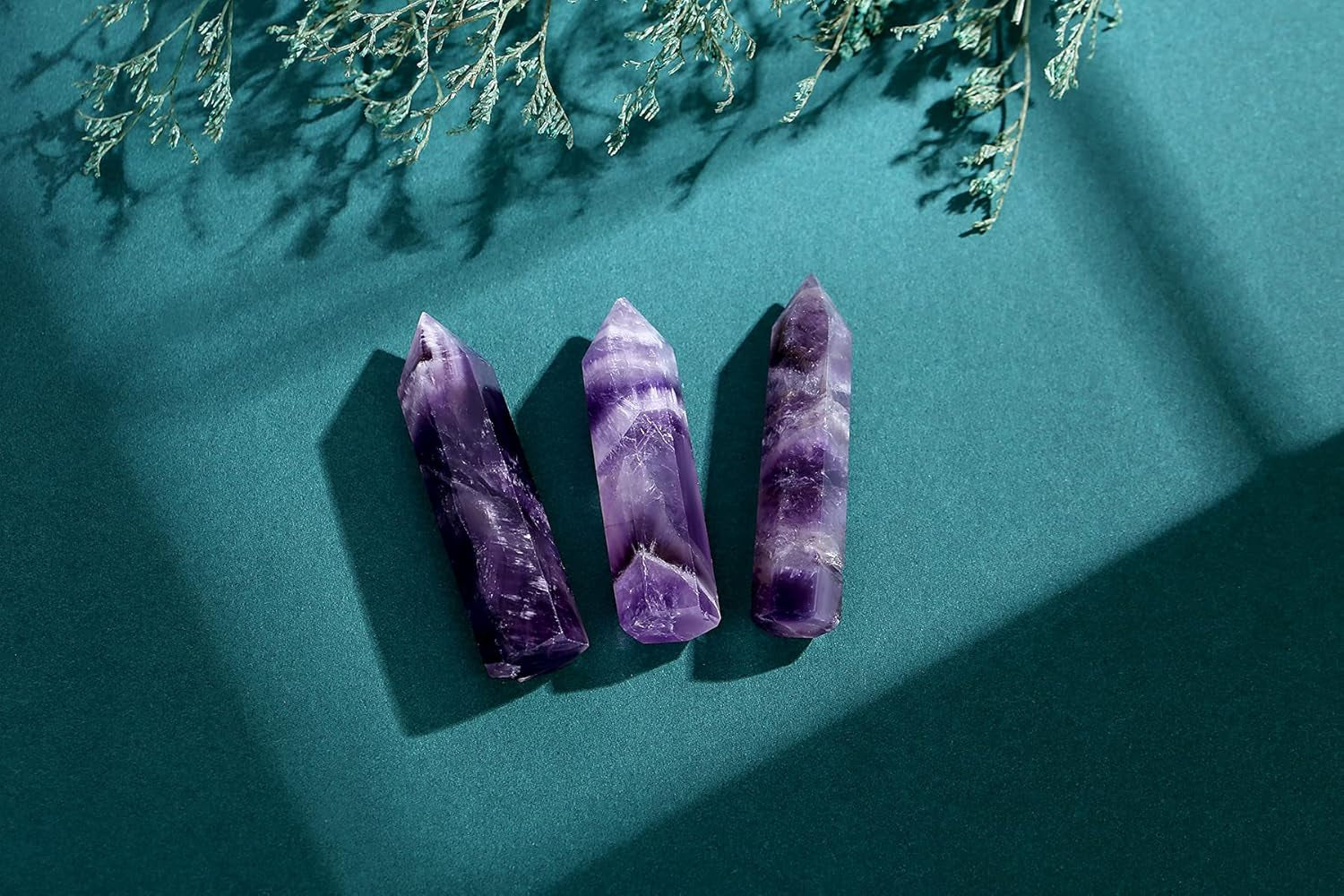 2" Amethyst Healing Crystals Stones Crystal Wand Tower Natural Quartz Points Hexagonal Gemstone Reiki Meditation Chakra Balance Witch Good Luck Crystal