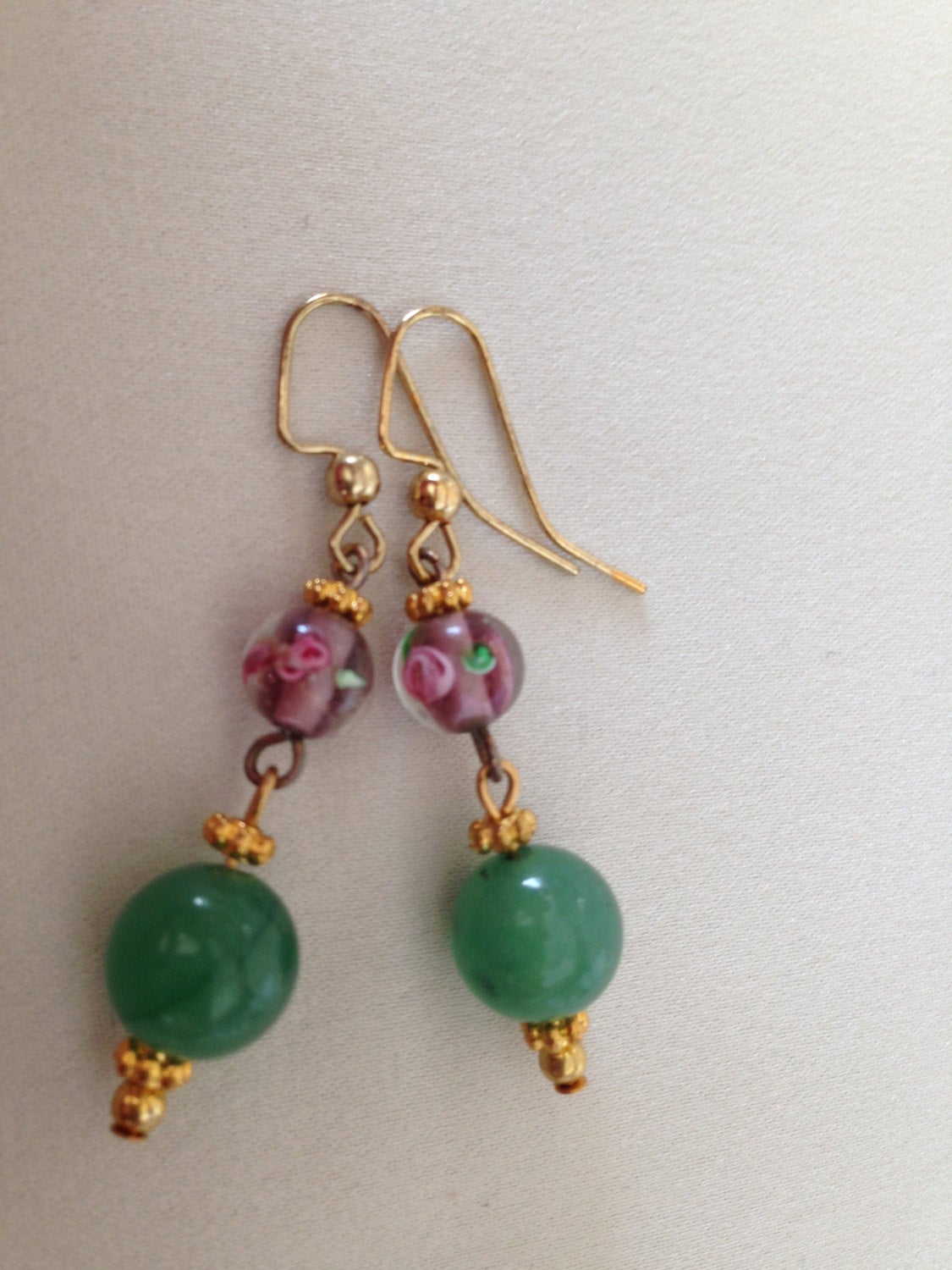 EARRINGS (E028) womens fashion earrings in Green aventurine