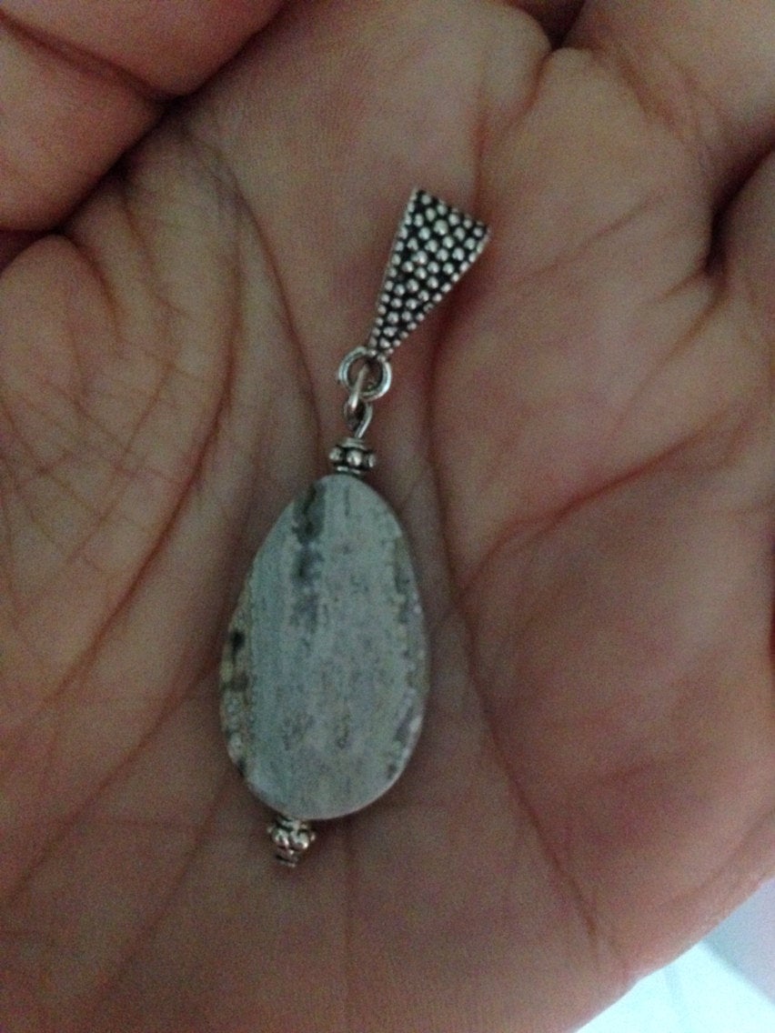 PENDANT Ocean Jasper pendant, stone pendant, Cancer Zodiac, stone jewelry