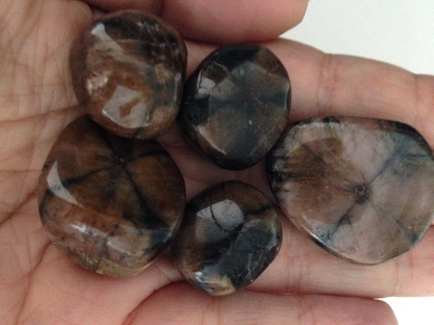 CHIASTOLITE tumblestones, andalusite, natural stone, protection, EMF protection, metaphysical crystals