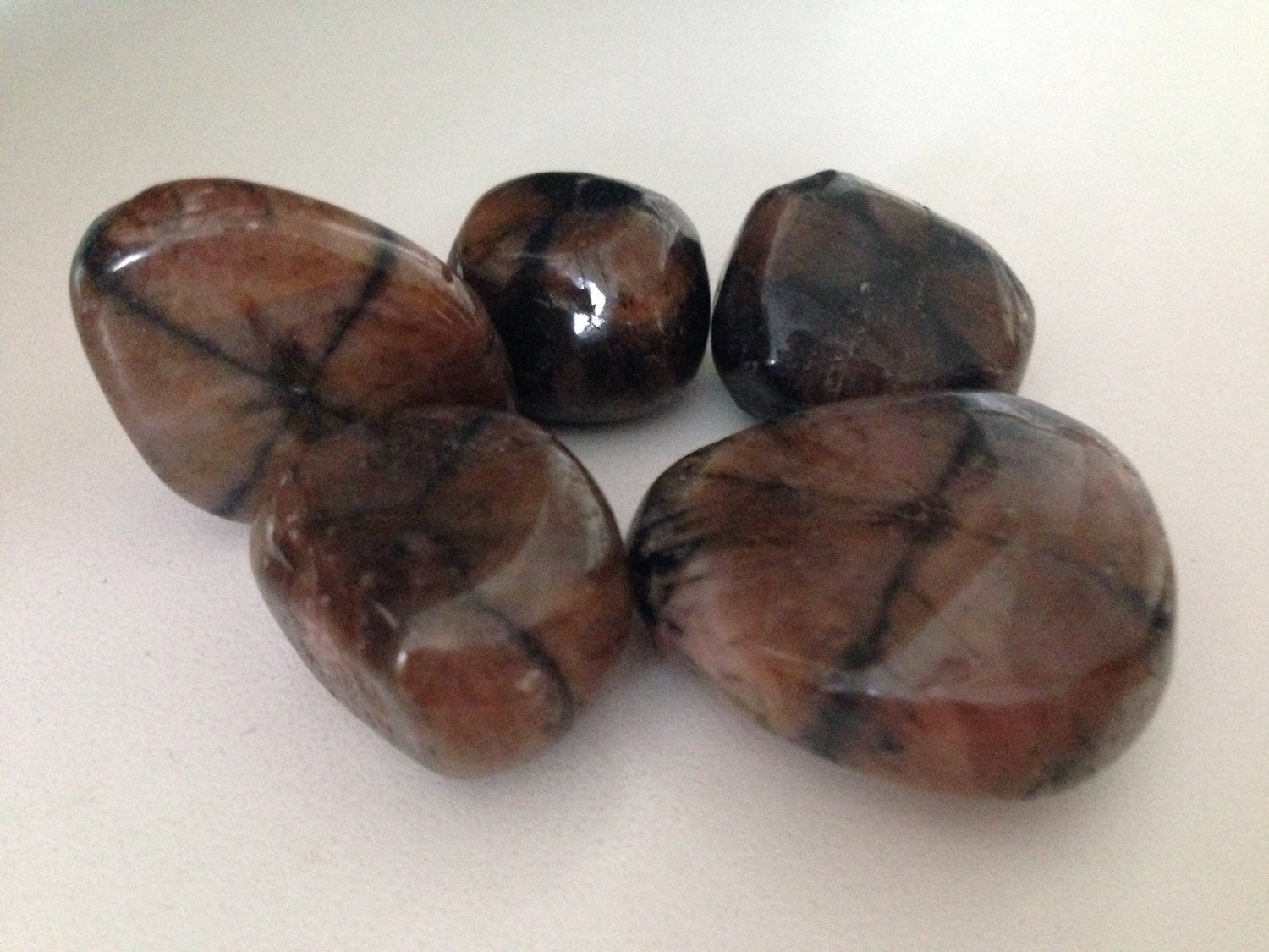 CHIASTOLITE tumblestones, andalusite, natural stone, protection, EMF protection, metaphysical crystals
