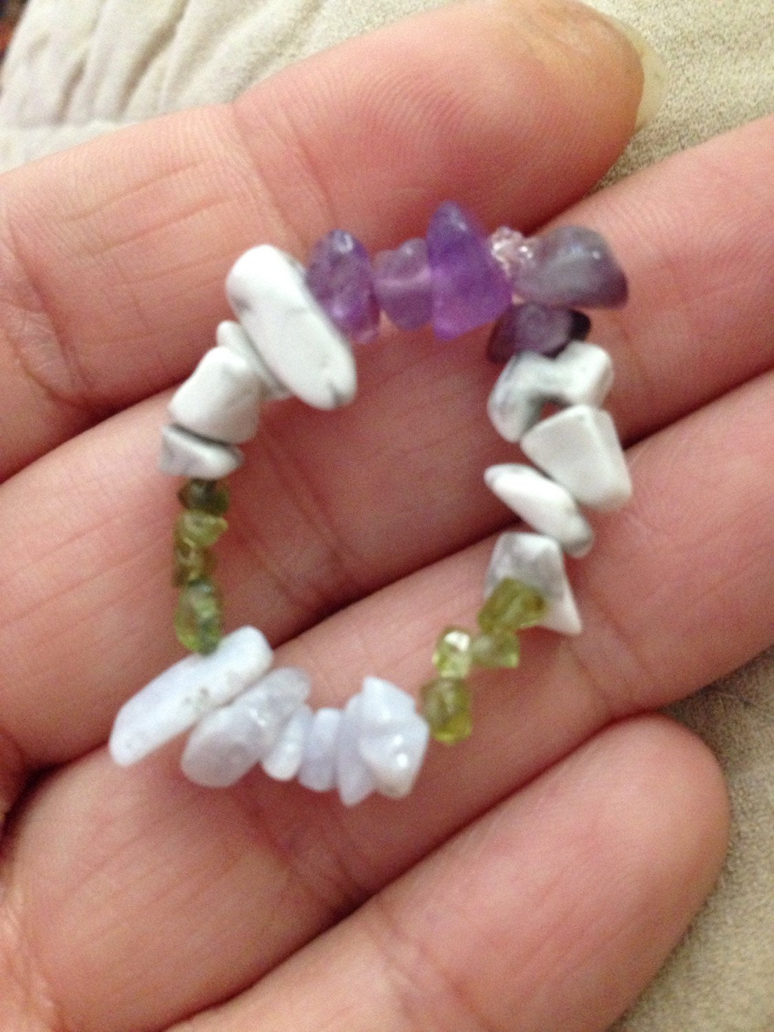 POCKET STONES in peridot, blue lace agate, howlite and amethyst, natural stone beads, stone pack
