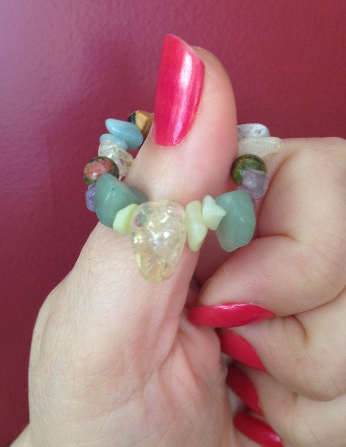 POCKET STONES pocket stones made with citrine, green aventurine, amazonite, amethyst, picture Jasper, bowenite jade, Unakite