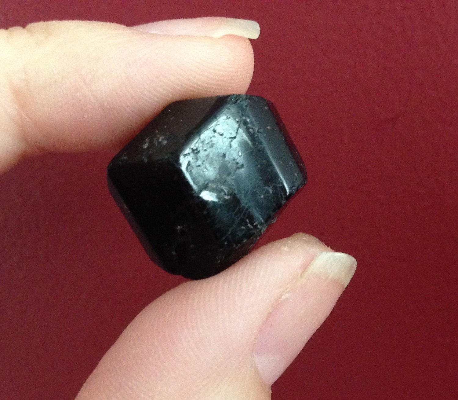 BLACK TOURMALINE tumblestone, pocket stone, crystal therapy, chakra balancing (S010)